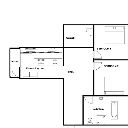 Vesetas Two Bedroom Design Riga